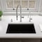 Alfi Brand Black Matte 30" x 18" Fireclay Undermount / Drop In Fireclay Kitchen Sink AB3018UD-BM - alternate 8